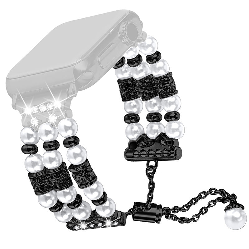 For Fitbit Versa 3 Fitbit Sense Jewelry Stretch Watch Band Adjustable Metal Wristband Pearl Rhinestone Decorated Watch Strap for Women Girls For Fitbit Versa 3 Fitbit Sense Jewelry Stretch Watch Band Adjustable Metal Wristband Pearl Rhinestone Decorated Watch Strap for Women Girls